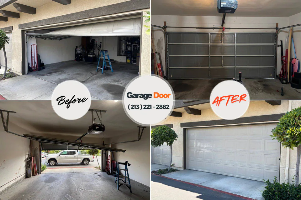 Before and after: garage door installation Excelsior Springs, MO